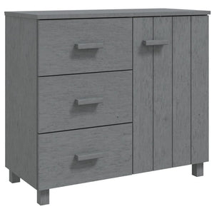 Credenza HAMAR Grigio Scuro 90x40x80 cm Legno Massello di Pino 340430