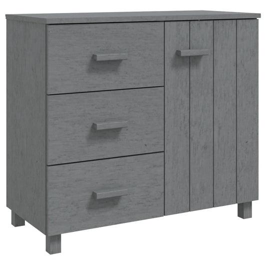 Credenza HAMAR Grigio Scuro 90x40x80 cm Legno Massello di Pino 340430
