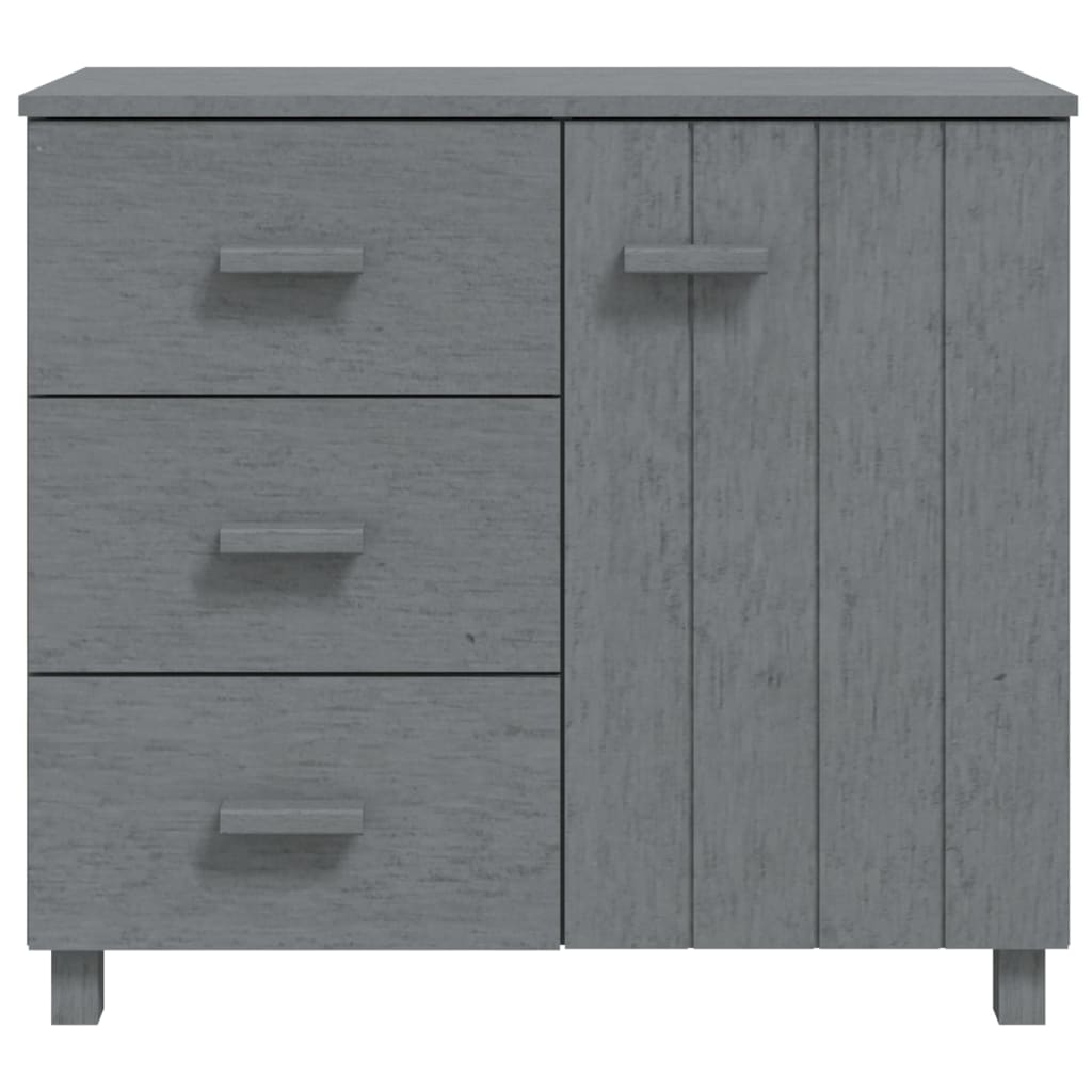 Credenza HAMAR Grigio Scuro 90x40x80 cm Legno Massello di Pino 340430