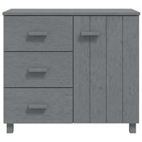 Credenza HAMAR Grigio Scuro 90x40x80 cm Legno Massello di Pino 340430