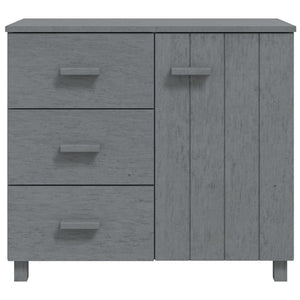 Credenza HAMAR Grigio Scuro 90x40x80 cm Legno Massello di Pino 340430