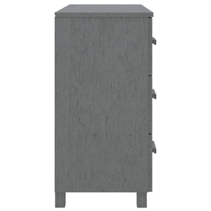 Credenza HAMAR Grigio Scuro 90x40x80 cm Legno Massello di Pino 340430