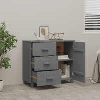 Credenza HAMAR Grigio Scuro 90x40x80 cm Legno Massello di Pino 340430