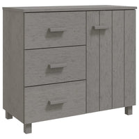 Credenza-Buffet-Armadio da cucina HAMAR Grigio Chiaro 90x40x80 cm Legno Massello di Pino