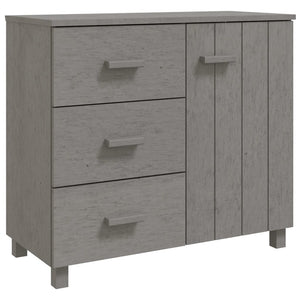 Credenza-Buffet-Armadio da cucina HAMAR Grigio Chiaro 90x40x80 cm Legno Massello di Pino