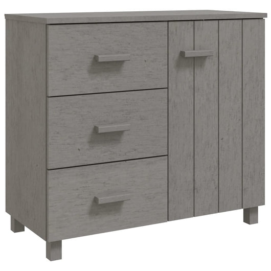 Credenza-Buffet-Armadio da cucina HAMAR Grigio Chiaro 90x40x80 cm Legno Massello di Pino