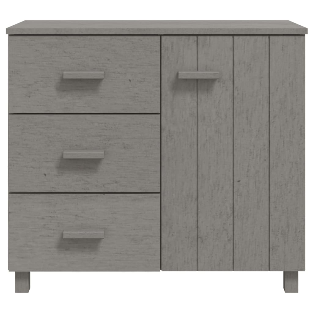 Credenza Grigio Chiaro 90x40x80 cm in Legno Massello di Pino