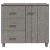 Credenza Grigio Chiaro 90x40x80 cm in Legno Massello di Pino