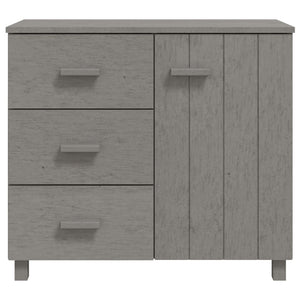 Credenza Grigio Chiaro 90x40x80 cm in Legno Massello di Pino