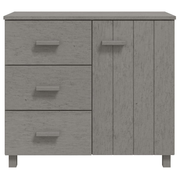 Credenza Grigio Chiaro 90x40x80 cm in Legno Massello di Pino