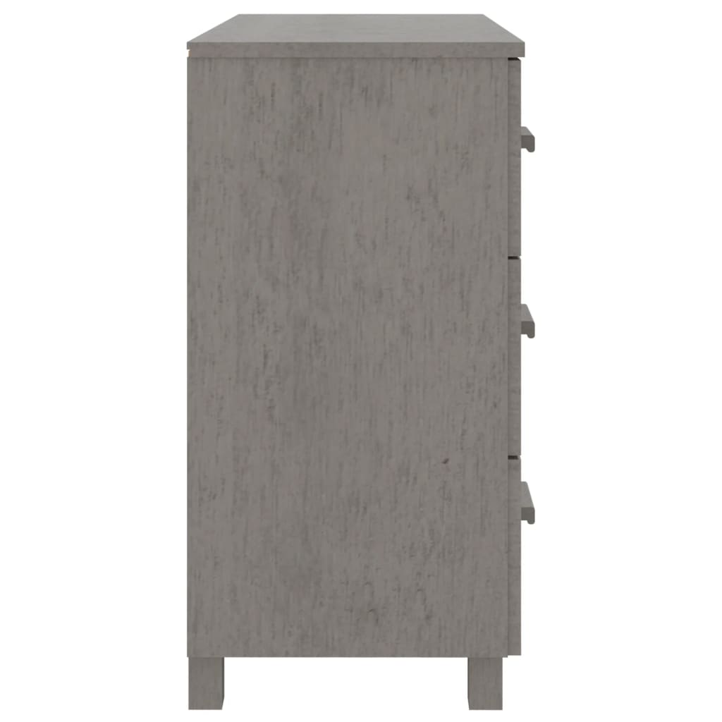 Credenza HAMAR Grigio Chiaro 90x40x80 cm Legno Massello di Pino 340431