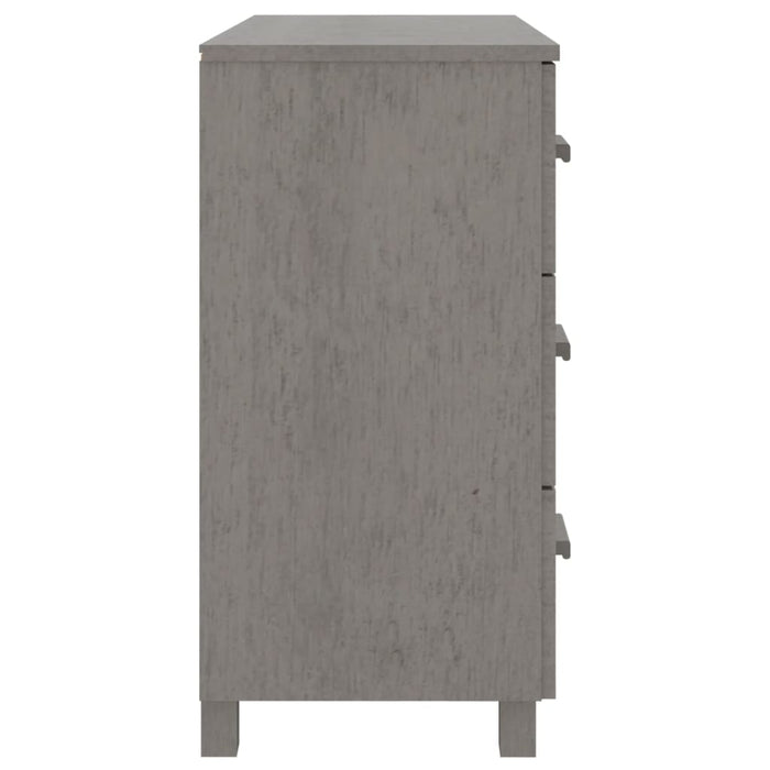Credenza HAMAR Grigio Chiaro 90x40x80 cm Legno Massello di Pino 340431