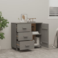 Credenza-Buffet-Armadio da cucina HAMAR Grigio Chiaro 90x40x80 cm Legno Massello di Pino