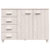 Credenza HAMAR Bianca 113x40x80 cm in Legno Massello di Pino 340445