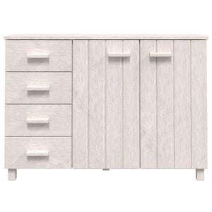 Credenza HAMAR Bianca 113x40x80 cm in Legno Massello di Pino 340445