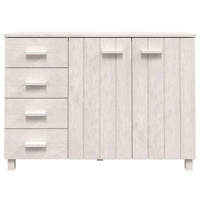 Credenza HAMAR Bianca 113x40x80 cm in Legno Massello di Pino 340445