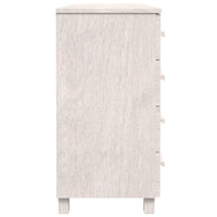 Credenza HAMAR Bianca 113x40x80 cm in Legno Massello di Pino 340445