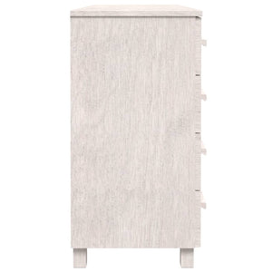 Credenza HAMAR Bianca 113x40x80 cm in Legno Massello di Pino 340445