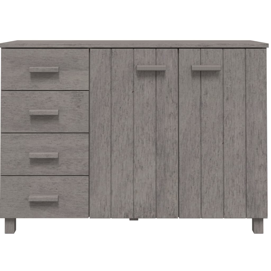 Credenza Grigio Chiaro 113x40x80 cm in Legno Massello di Pino