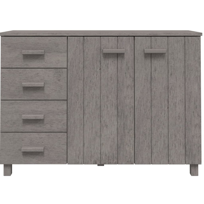 Credenza Grigio Chiaro 113x40x80 cm in Legno Massello di Pino