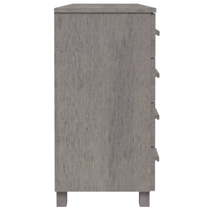 Credenza Grigio Chiaro 113x40x80 cm in Legno Massello di Pino