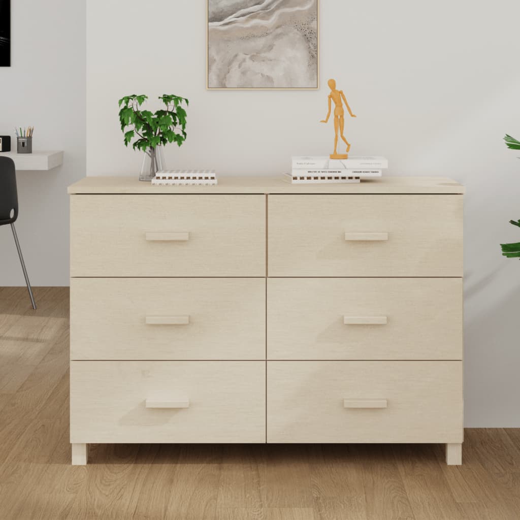Credenza HAMAR ambra 113x40x80 cm in Legno Massello di Pino 340448