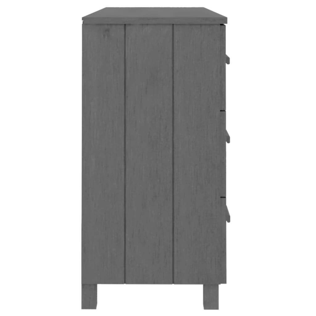 Credenza-Buffet-Armadio da cucina HAMAR Grigio Scuro 113x40x80 cm Legno Massello di Pino