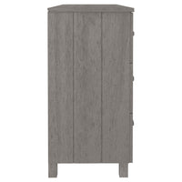 Credenza HAMAR Grigio Chiaro 113x40x80cm Legno Massello di Pino 340451