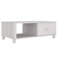 Tavolino da Salotto Bianco 100x55x35 cm Legno Massello di Pino cod mxl 24660