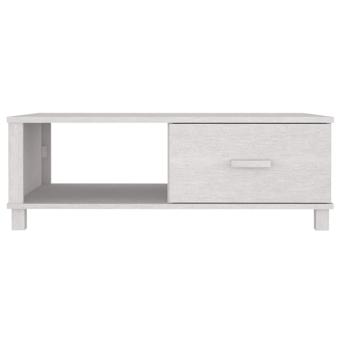Tavolino da Salotto Bianco 100x55x35 cm Legno Massello di Pino cod mxl 24660
