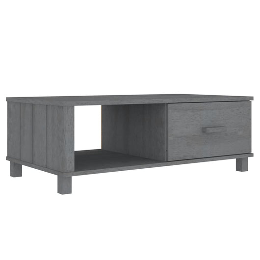 Tavolino Grigio Scuro 100x55x35 cm in Legno Massello di Pino