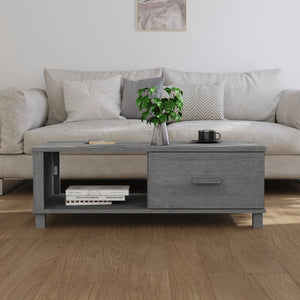 Tavolino Grigio Scuro 100x55x35 cm in Legno Massello di Pino