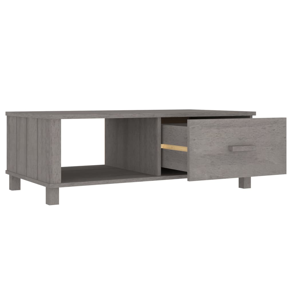 Tavolino HAMAR Grigio Chiaro 100x55x35cm Legno Massello di Pino 340455