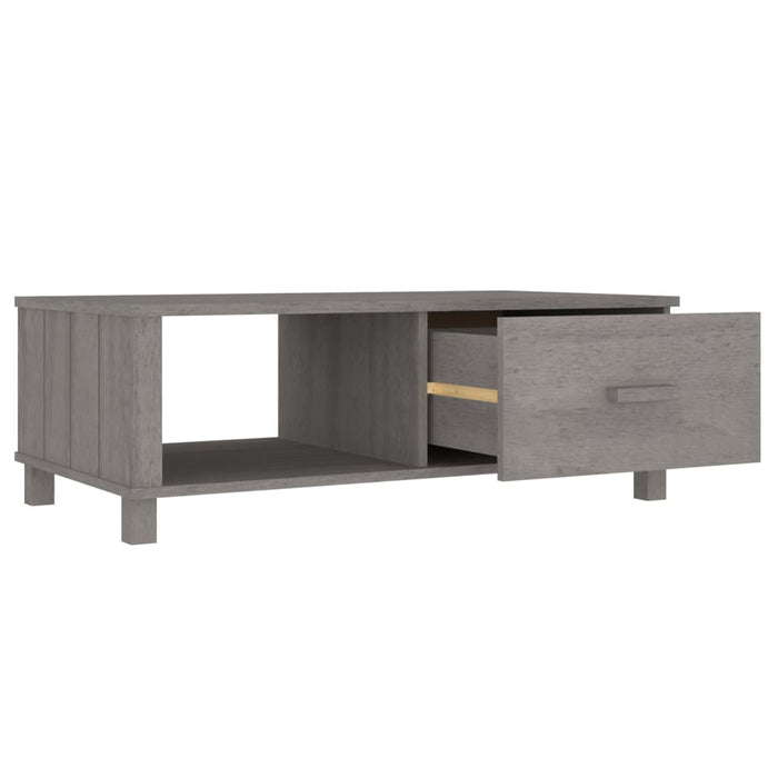 Tavolino HAMAR Grigio Chiaro 100x55x35cm Legno Massello di Pino 340455