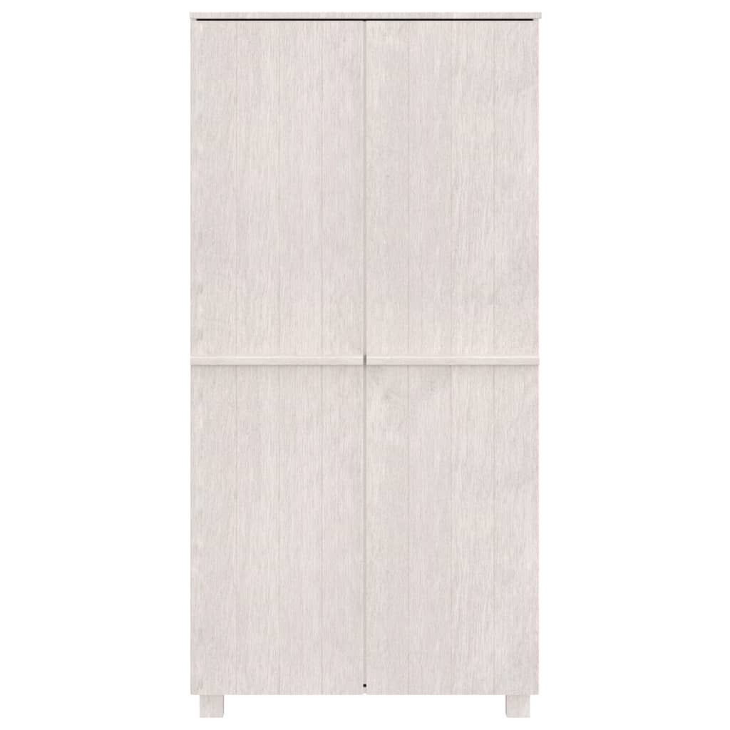 Armadio HAMAR Bianco 89x50x180 cm in Legno Massello di Pino 340481
