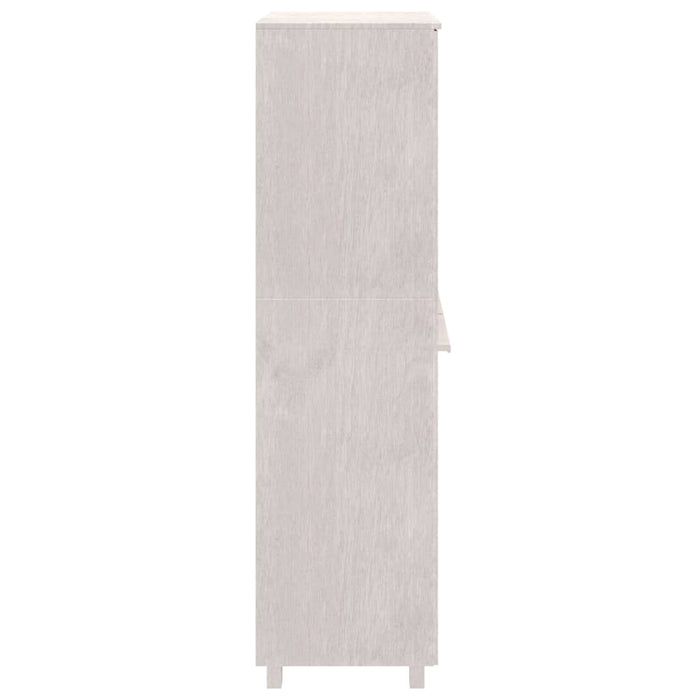 Armadio HAMAR Bianco 89x50x180 cm in Legno Massello di Pino 340481
