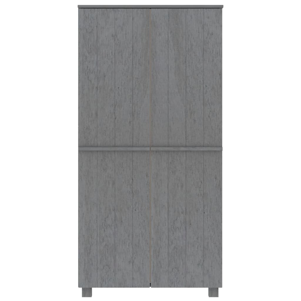 Armadio Grigio Scuro 89x50x180 cm in Legno Massello di Pino cod mxl 66046