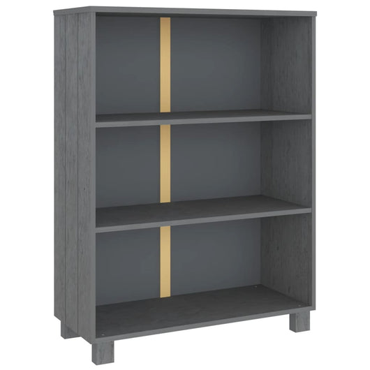 Libreria HAMAR Grigio Scuro 85x35x112 cm Legno Massello di Pino 340486