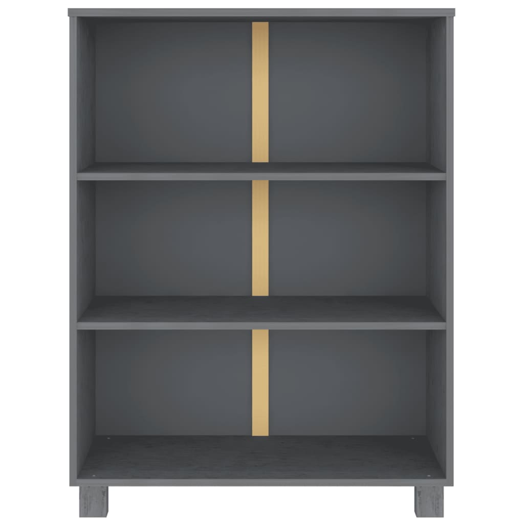 Libreria Grigio Scuro 85 x 35 x 112 cm Legno Massello di Pino