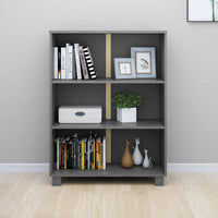 Libreria Grigio Scuro 85 x 35 x 112 cm Legno Massello di Pino