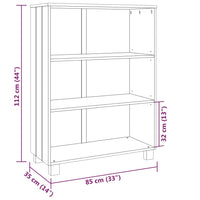 Libreria Grigio Scuro 85 x 35 x 112 cm Legno Massello di Pino