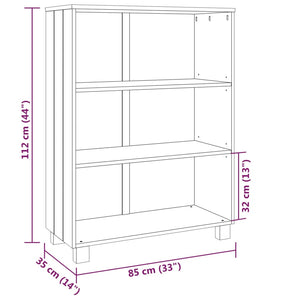 Libreria Grigio Scuro 85 x 35 x 112 cm Legno Massello di Pino