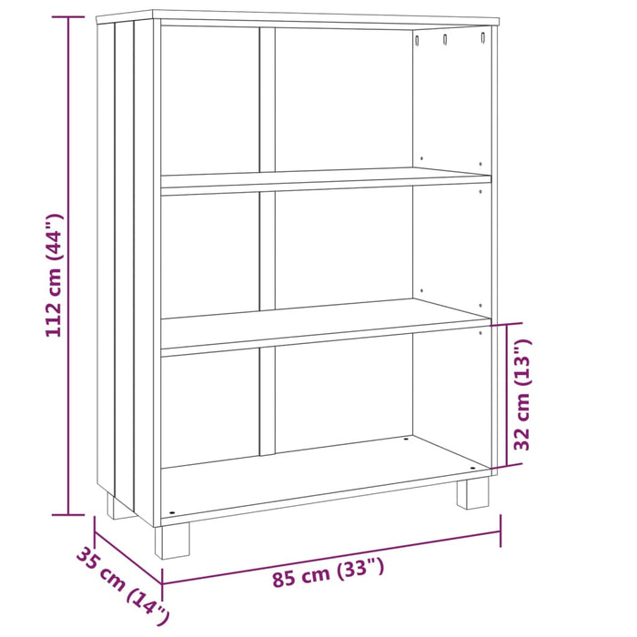 Libreria Grigio Scuro 85 x 35 x 112 cm Legno Massello di Pino