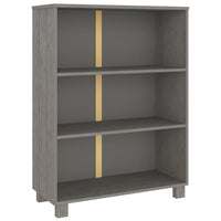Libreria HAMAR Grigio Chiaro 85x35x112cm Legno Massello di Pino 340487