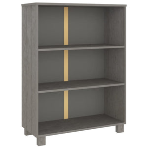 Libreria HAMAR Grigio Chiaro 85x35x112cm Legno Massello di Pino 340487
