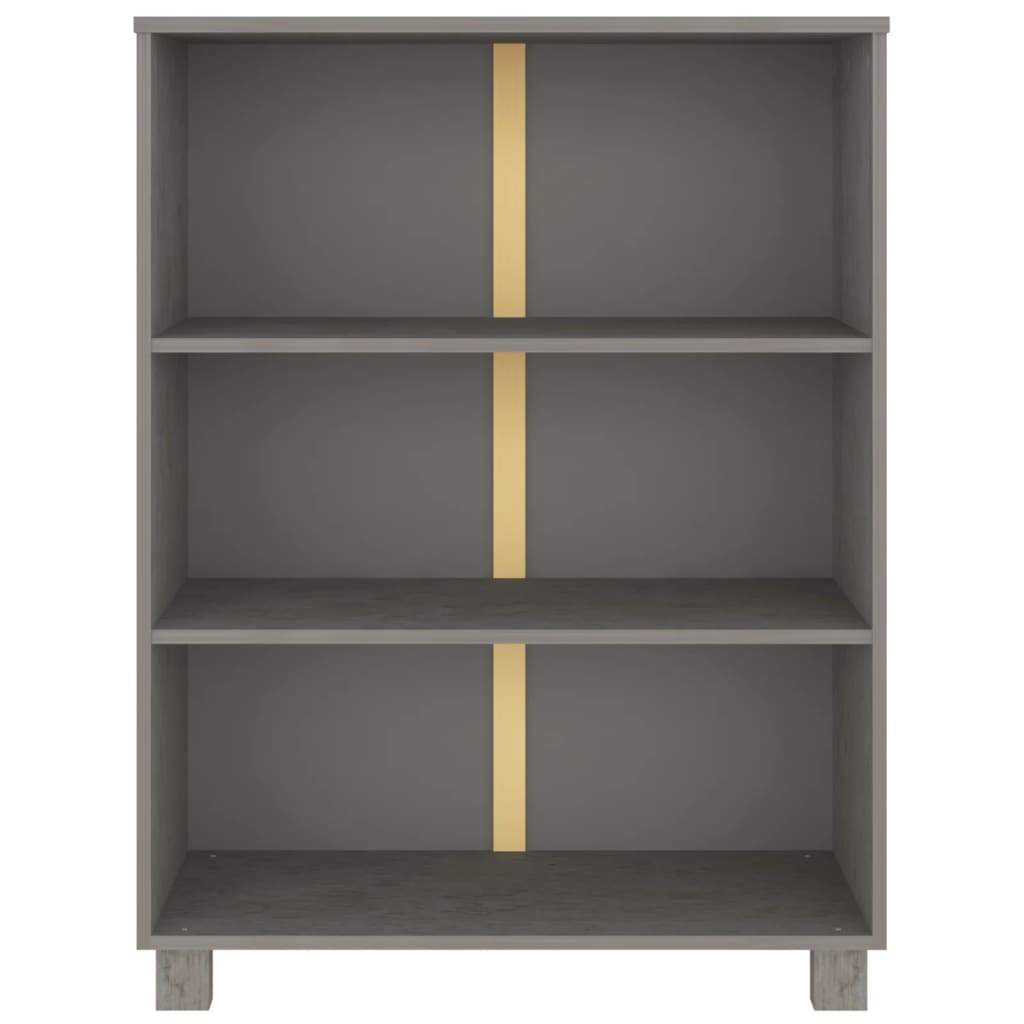 Libreria HAMAR Grigio Chiaro 85x35x112cm Legno Massello di Pino 340487