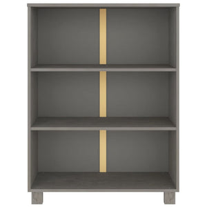 Libreria HAMAR Grigio Chiaro 85x35x112cm Legno Massello di Pino 340487