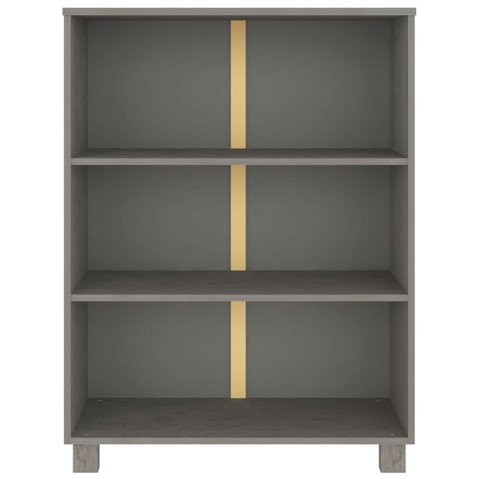 Libreria HAMAR Grigio Chiaro 85x35x112cm Legno Massello di Pino 340487
