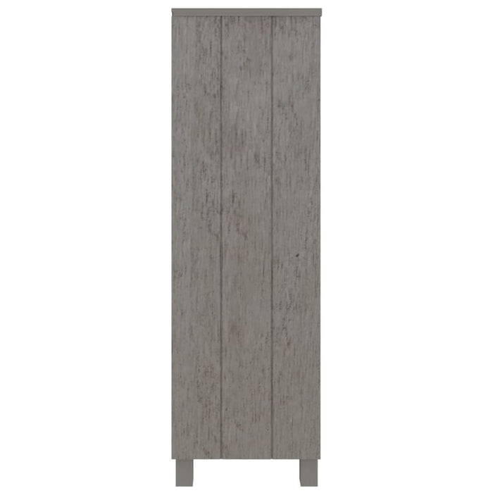 Libreria HAMAR Grigio Chiaro 85x35x112cm Legno Massello di Pino 340487