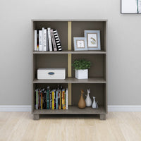 Libreria HAMAR Grigio Chiaro 85x35x112cm Legno Massello di Pino 340487